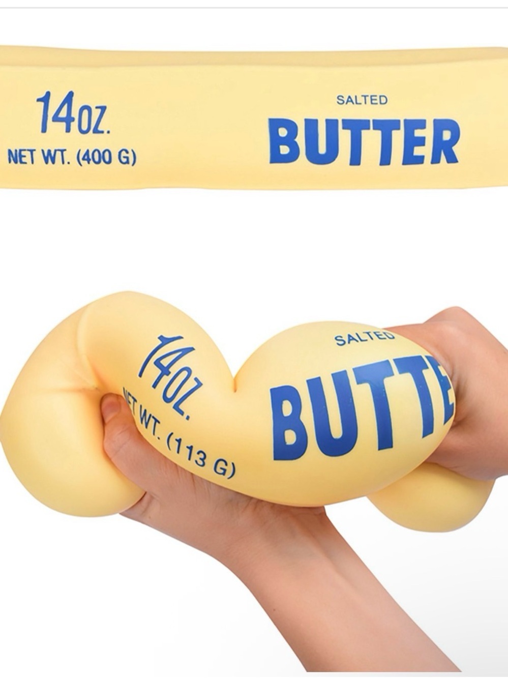 Butter Yellow Squeezable Salted Butter Stress Toy